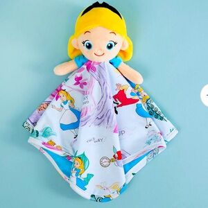 Posh Peanut Disney Alice Plush Comfort Blankie/ Lovey- Yellow, Blue & Purple